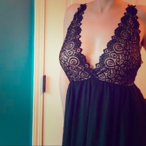 Black sheer maxi dress